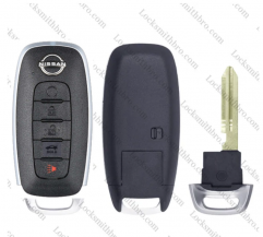 LockSmithbro 4+1 Button T-Nissan smart key shell  With Logo