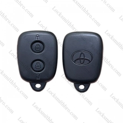 LockSmithbro 2 Button Toyot Renote Key Shell with LOGo（Black Button）