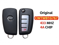 Original  Remote Key 433Mhz 4A PCF7961M Chip CWTWB1G767  For T-Nissan Rogue X-Trail Qashqai Juke T-Pulsar With LOGO