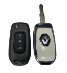 3 Button T-Renault Flip key shell with logo（VAC 102Blade)