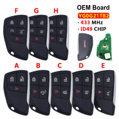 OEM Board 3/4/5/6 Button Smarty Car Key For GMC Yukon XL 433MHz ID49 Chip FCC ID YG0G21TB2
