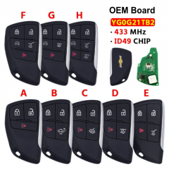 OEM Board 3/4/5/6Button smart key 433Mhz ID49  YG0G21TB2 for 2021-2024 Chevrolet Silverado Suburban Tahoe