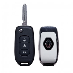 3 Button T-Renault remote key shell Left blade with logo