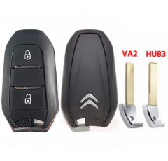 2Button T-Citroen smart key shell HU83 / VA2 blade with Logo