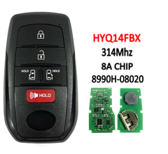 5-Button Smart Key 314Mhz 8A Chip HYQ14FBX 8990H-08020 For 2021-2022 T-Toyota Sienna