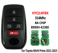 5-Button Smart Key 314Mhz 8A Chip HYQ14FBX 8990H-42380 For For T-Toyota RAV4 Prime 2021-2023