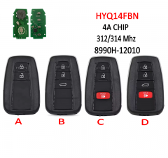 2/3/4 Button smart key 312/314Mhz 4A chip HYQ14FBN 8990H-12010 for 2018-2022 T-Toyota Corolla