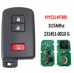 3 Button smart key 315Mhz 8A chip HYQ14FBB 231451-0010 G board  PN 89904-35060  for 2015-2022 T-Toyota 4Runner Tundra Tacoma