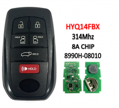 6-Button Smart Key 314Mhz 8A Chip HYQ14FBX 8990H-08010 For 2021-2024 T-Toyota Sienna