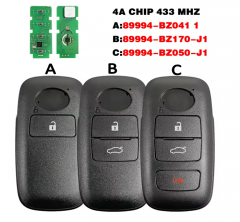 3 button Smart key 433Mhz 4A Chip 89994-BZ041 89994-BZ170 89994-BZ050 For T-Toyota Raize Rocky