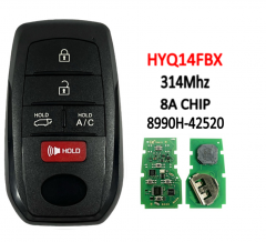 5-Button Smart Key 314Mhz 8A Chip HYQ14FBX 8990H-42520 For 2023 T-Toyota BZ4X