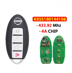 4Button Smart Key 434MHz 4A PCF7945M KR5S180144106 For 2017-2018 T-Nissan Rogue