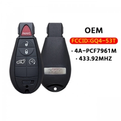 OEM 5-Button Fobik 433Mhz 4A Chip GQ4-53T  PN: 68105083AG For 2014-2019 Jeep Cherokee