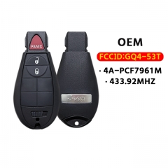 OEM 3-Button Fobik 433Mhz 4A Chip GQ4-53T  PN: 68105081AG For 2014-2021 Jeep Cherokee