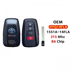 OEM 4-Button Smart Key 315Mhz 8A Chip HYQ14FLA For 2014-2022 T-Toyota RAV4