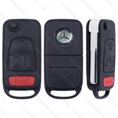 LockSmithbro 3+1 Button Mercedes Benz Remote Key Shell With Logo