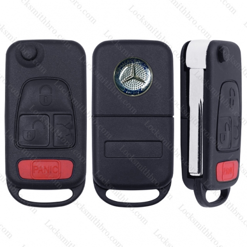 LockSmithbro 3+1 Button Mercedes Benz Remote Key Shell With Logo