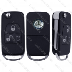LockSmithbro 3 Button Mercedes Benz Remote Key Shell With Logo