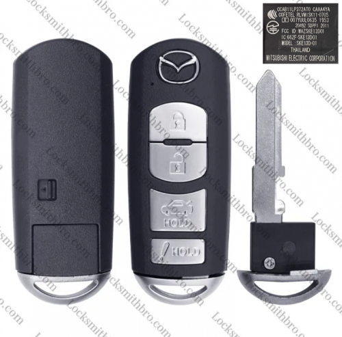 4 Buttons Smart remote Key Shell  for Mazda D01 with logo
