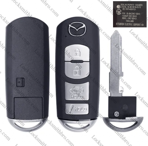 4 Buttons Smart remote Key Shell  for Mazda D02 with logo