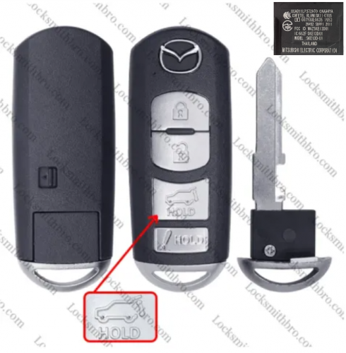 4Button Mazda smart key shell for Mazda D01 with logo（SUV）