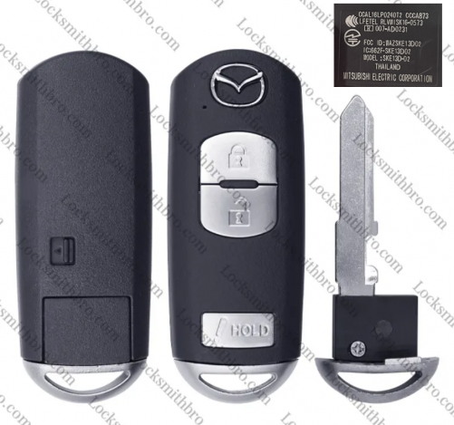 3 Buttons Smart remote Key Shell  for Mazda D02 with logo