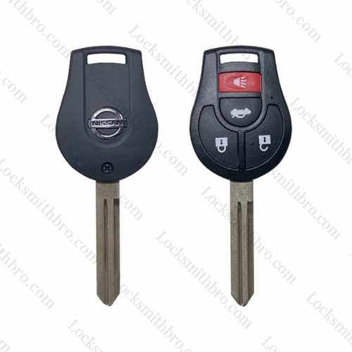 LockSmithbro 4 Button With  Logo Nissa March Key Shell Case