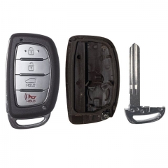 4 Button For T-Hyundai smart Key Shell SUV button Left blade With Logo (with Battery Holder)