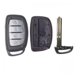 4 Button For T-Hyundai smart Key Shell SUV button Left blade With Logo (with Battery Holder)
