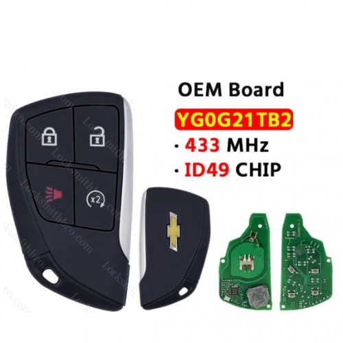 OEM Board 4 Button Smart key 433Mhz ID49 chip YG0G21TB2 for 2021-2025 Chevrolet Silverado