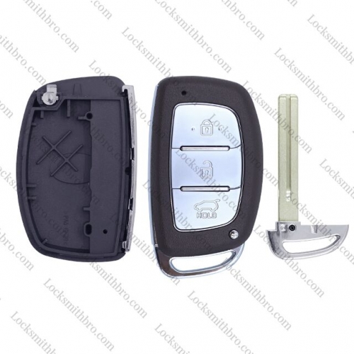 LockSmithbro 3 Button With Blade ForHyundai Smart Key Shell With Logo