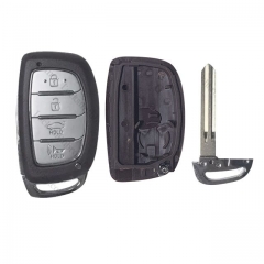 4 Button For T-Hyundai smart Key Shell Right blade With Logo (with Battery Holder)
