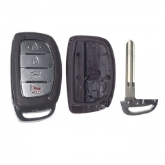 4 Button For T-Hyundai smart Key Shell Right blade With Logo (with Battery Holder)