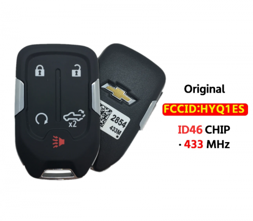OEM 5-Button smart Remote key 433Mhz ID46 HYQ1ES PN: 13522854  for Chevrolet Silverado