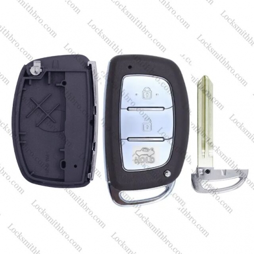 LockSmithbro 3 Button Right Blade ForHyundai Remote Key Shell With Logo