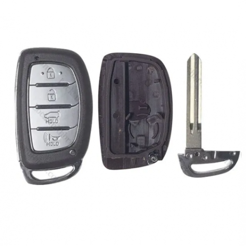 LockSmithbro 4 Button T-Hyundai Smart Key Shell  Right blade With Logo （SUV）