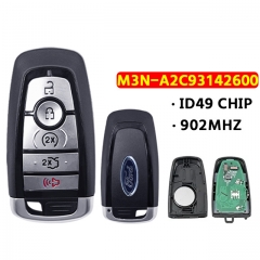 902mhz Car Remote Key for Ford Fusion Expedition Explorer Edge Mustang 2017-2019 Smart Car Key ID49 Chip M3N-A2C93142600