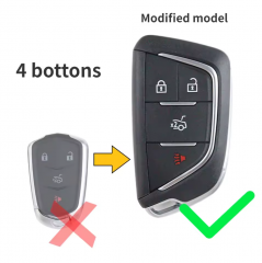 Modified  T-Cadillac 4-Button smart key shell with Logo