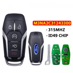 5button Remote Key M3N-A2C31243300 ID49 Chip 315MHz   For Ford smart car key