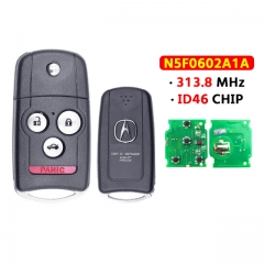 3+1 Button Flip Remote Key For Acura MDX 313.8MHZ ID46chip FCC：N5F0602A1A