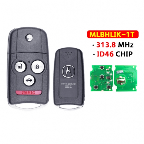 3+1 Button Flip Remote Key For Acura MDX 313.8MHZ ID46chip  FCC:MLBHLIK-1T