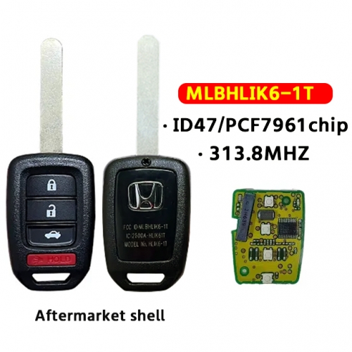OEM Board 3+1Buttons Remote key  MLBHLIK6-1T 313.8Mhz PCF7961 ID47 Chip For Honda Accord Sport Accord LX Civic 2013 2014 2015