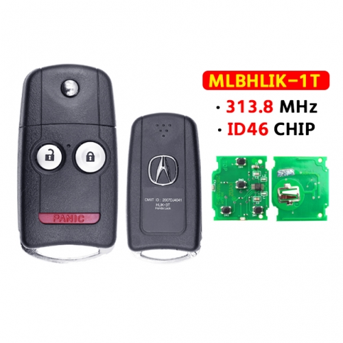 2+1 Button Flip Remote Key For Acura MDX 313.8MHZ ID46chip FCC:MLBHLIK-1T