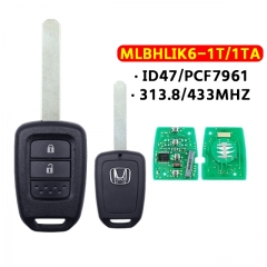 MLBHLIK6-1T Remote Key For Honda CRV HR-V 2Button 313.8/433Mhz