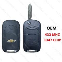 Original 2Button Chevrolet flip remote Key 433Mhz ID47 chip For 2020-2023 Chevrolet Captiva