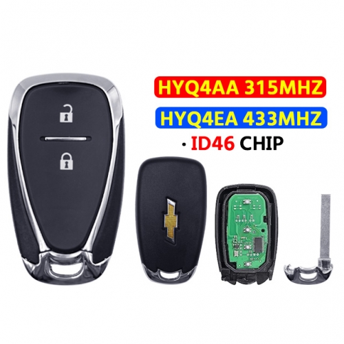 3 Button Remote Car Key ID46 Chip 315/433Mhz For Chevrolet Cruze Spark Camaro Equinox Malibu2017-2018 HYQ4AA/HYQ4EA