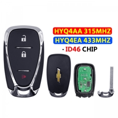 3 Button Remote Car Key ID46 Chip 315/433Mhz For Chevrolet Cruze Spark Camaro Equinox Malibu2017-2018 HYQ4AA/HYQ4EA