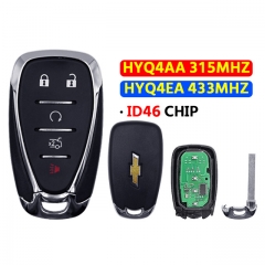 5 Button Remote Car Key ID46 Chip 315/433Mhz For Chevrolet Cruze Spark Camaro Equinox Malibu2017-2018 HYQ4AA/HYQ4EA