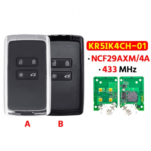 4Button Remote Control Key 4A NCF29AXM 433.9FSK  For T-Renault Megane4 Talisman Espace 5 Kadjar