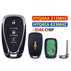 4 Button Remote Car Key ID46 Chip 315/433Mhz For Chevrolet Cruze Spark Camaro Equinox Malibu2017-2018 HYQ4AA/HYQ4EA